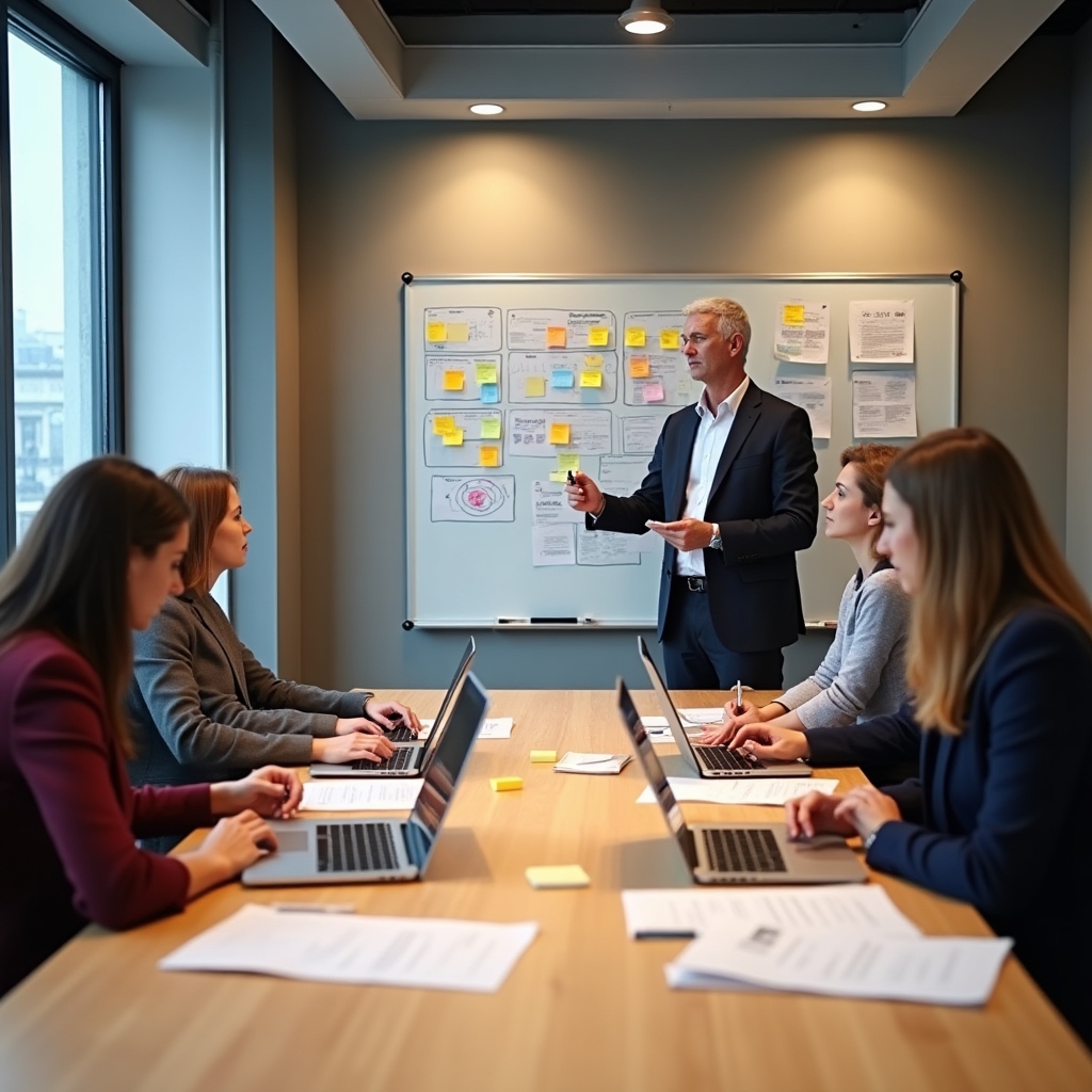 Sesiune de strategie pentru implementarea muncii hibride în companie